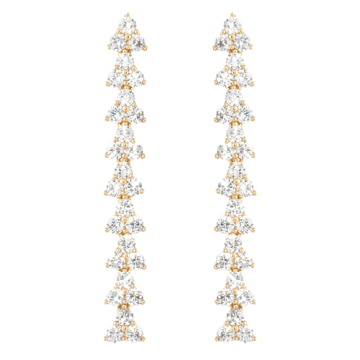 Серьги Xuping Позолота 18K пусеты Дорожки кристальных трилистников фото №12