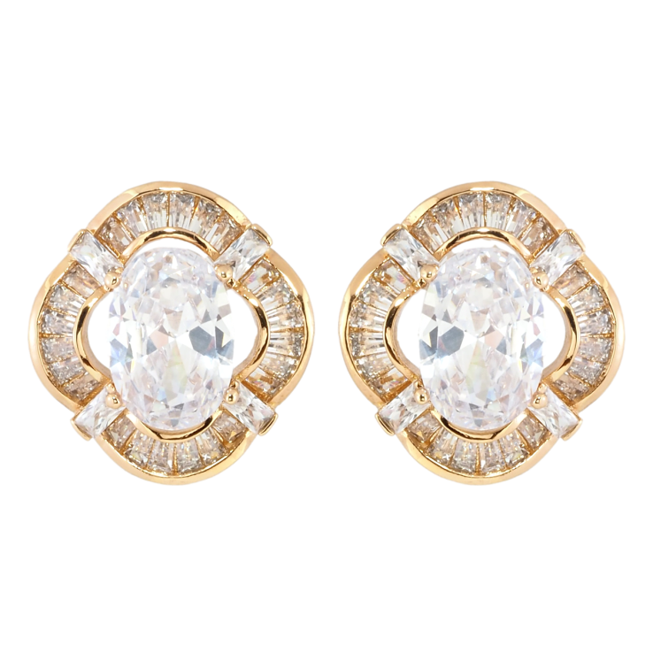 Серьги Xuping Позолота 18K пусеты Шик фото №6