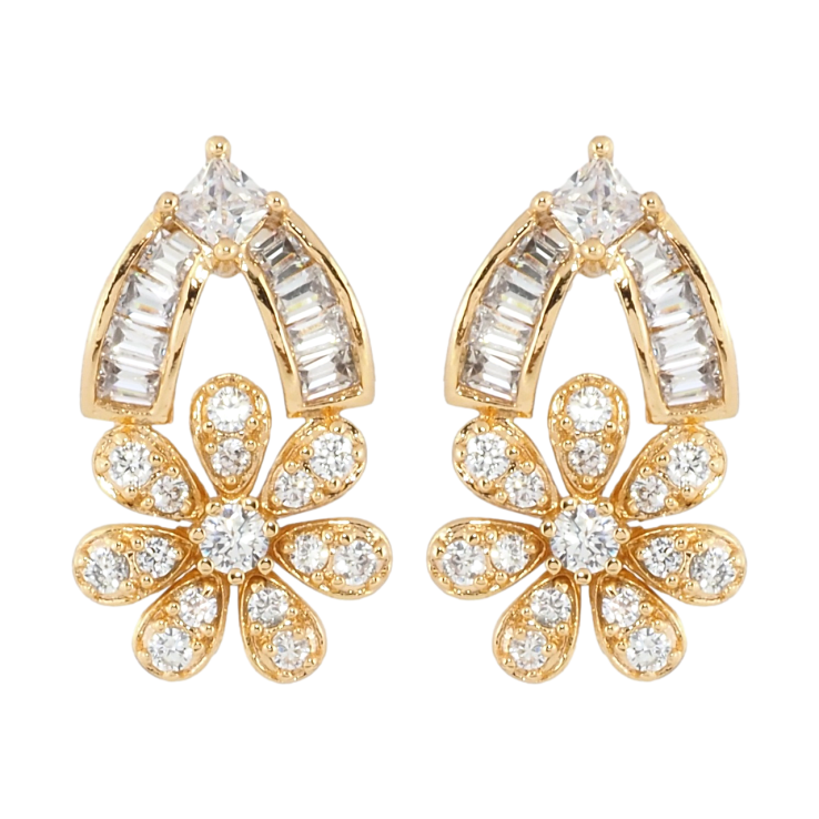 Сережки Xuping Позолота 18K пусети Квіточки з інкрустацією цирконієм фото №19 Сережки Xuping Позолота 18K пусети Квіточки з інкрустацією цирконієм фото №19