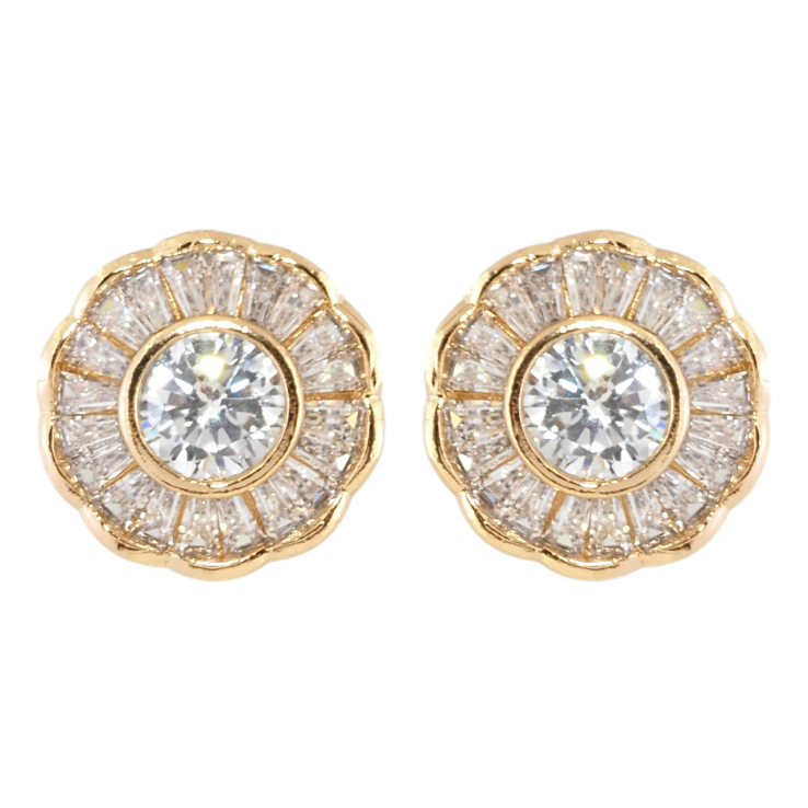 Сережки Xuping Позолота 18K пусети Квіточки інкрустація цирконієм ø 14мм фото №20 Сережки Xuping Позолота 18K пусети Квіточки інкрустація цирконієм ø 14мм фото №20