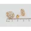 Серьги Xuping Позолота 18K пусеты Овалы инкрустация цирконием 15х13мм фото №2
