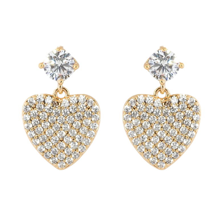 Серьги Xuping Позолота 18K пусеты Сердечки с инкрустацией цирконием фото №1 Серьги Xuping Позолота 18K пусеты Сердечки с инкрустацией цирконием фото №1