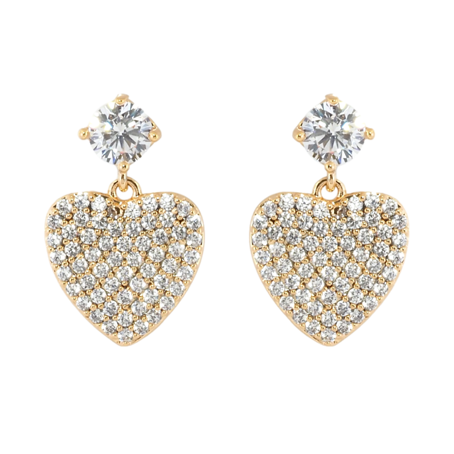 Серьги Xuping Позолота 18K пусеты Сердечки с инкрустацией цирконием фото №1 Серьги Xuping Позолота 18K пусеты Сердечки с инкрустацией цирконием фото №1