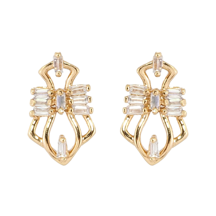 Серьги Xuping Позолота 18K пусеты Фантазийный орнамент с цирконием фото №22