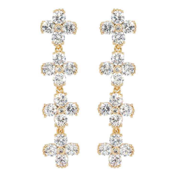 Серьги Xuping Позолота 18K пусеты Кристальные четырехлистники фото №10 Серьги Xuping Позолота 18K пусеты Кристальные четырехлистники фото №10