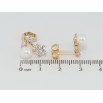 Серьги Xuping Позолота 18K пусеты Кристальные цветочки с жемчужинами фото №2