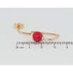 Сережки Xuping Позолота 18K пусети Авангард з червоними кульками ø 8мм фото №2