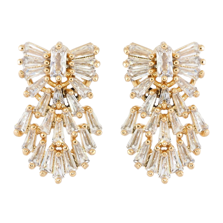 Серьги Xuping Позолота 18K пусеты Фантазийный орнамент из циркония фото №1