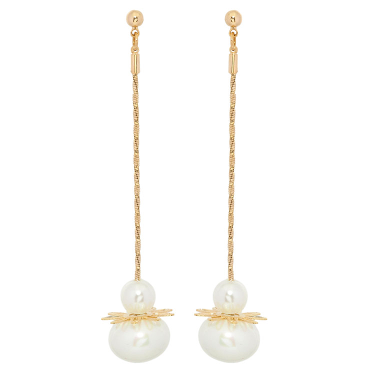 Сережки Xuping Позолота 18K пусети Квітково-перлинні підвіски фото №21 Сережки Xuping Позолота 18K пусети Квітково-перлинні підвіски фото №21