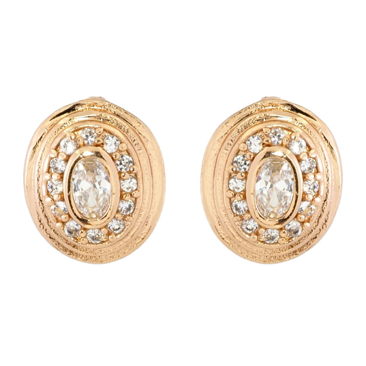 Серьги Xuping Позолота 18K пусеты Овалы с цирконием фото №2 Серьги Xuping Позолота 18K пусеты Овалы с цирконием фото №2