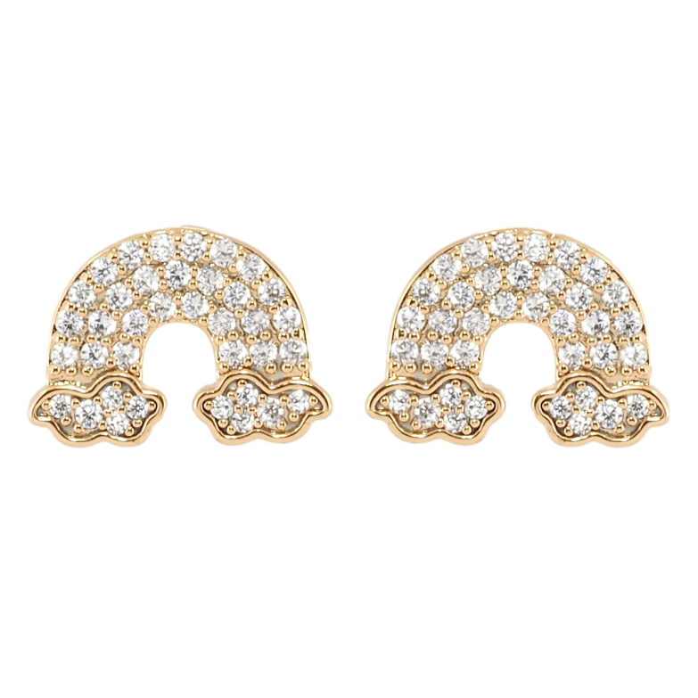 Серьги Xuping Позолота 18K пусеты Радуга инкрустация цирконием фото №2 Серьги Xuping Позолота 18K пусеты Радуга инкрустация цирконием фото №2