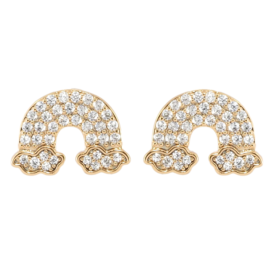 Сережки Xuping Позолота 18K пусети Веселка інкрустація цирконієм фото №1