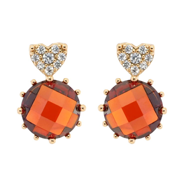 Серьги Xuping Позолота 18K пусеты Красные кристаллы с сердечками фото №17 Серьги Xuping Позолота 18K пусеты Красные кристаллы с сердечками фото №17