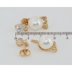 Сережки Xuping Позолота 18K пусети-джекети Love з цирконієм та перлами фото №2 Сережки Xuping Позолота 18K пусети-джекети Love з цирконієм та перлами фото №2
