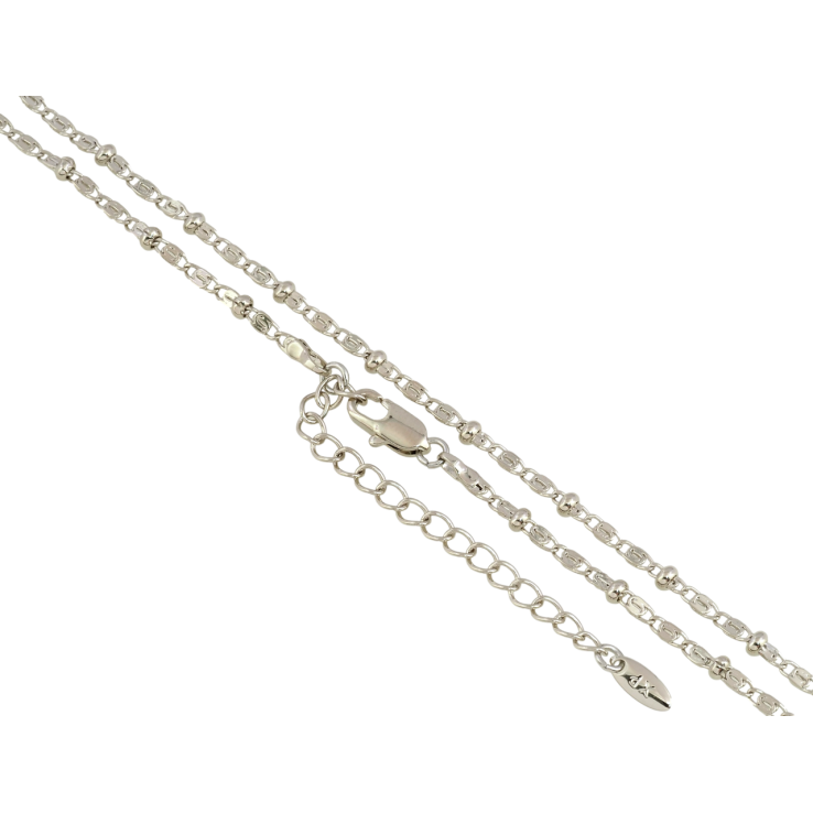 Ланцюжок Xuping Родій Плетіння Пташине око з намистинами довжина з доп.ланцюжком 45-50см х 2мм фото №11