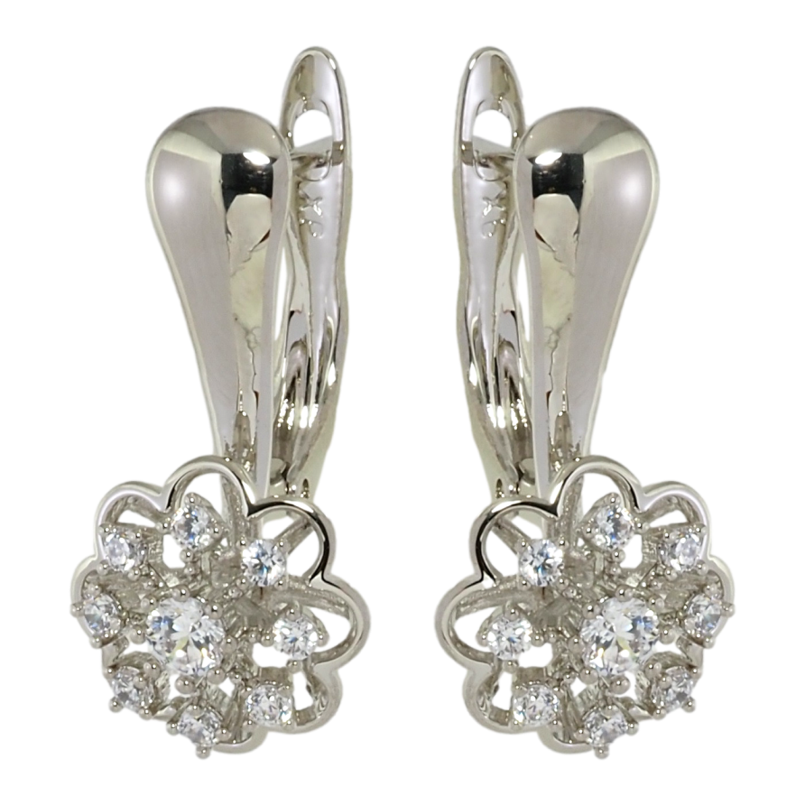 Сережки Xuping Родій англійський замок Квіточки з цирконієм фото №1