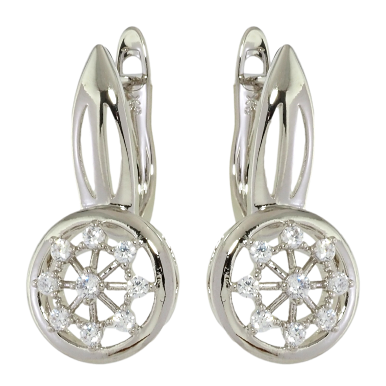 Серьги Xuping Родий английский замок Декоративный узор с цирконием фото №1