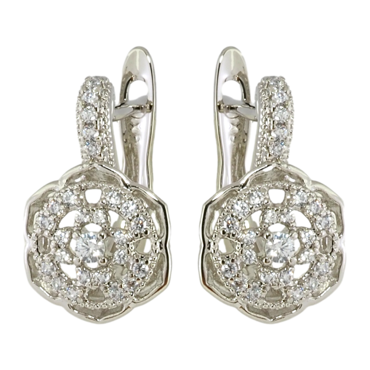 Сережки Xuping Родій англійський замок Квіточки з цирконієм фото №24