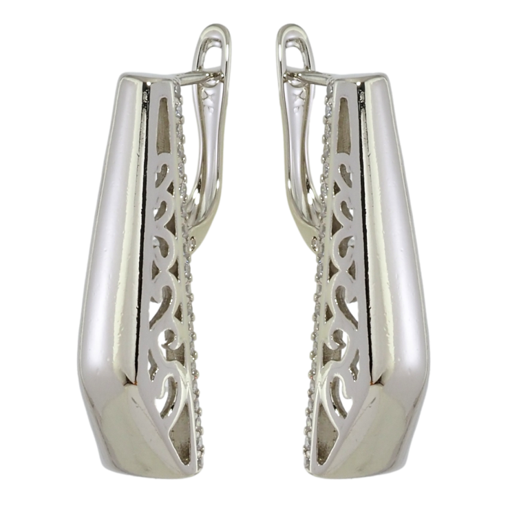 Серьги Xuping Родий английский замок Резной ажурный орнамент фото №21