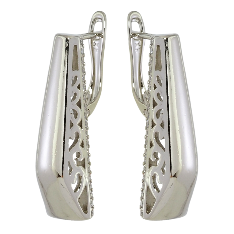 Сережки Xuping Родій англійський замок Різьблений ажурний орнамент фото №1