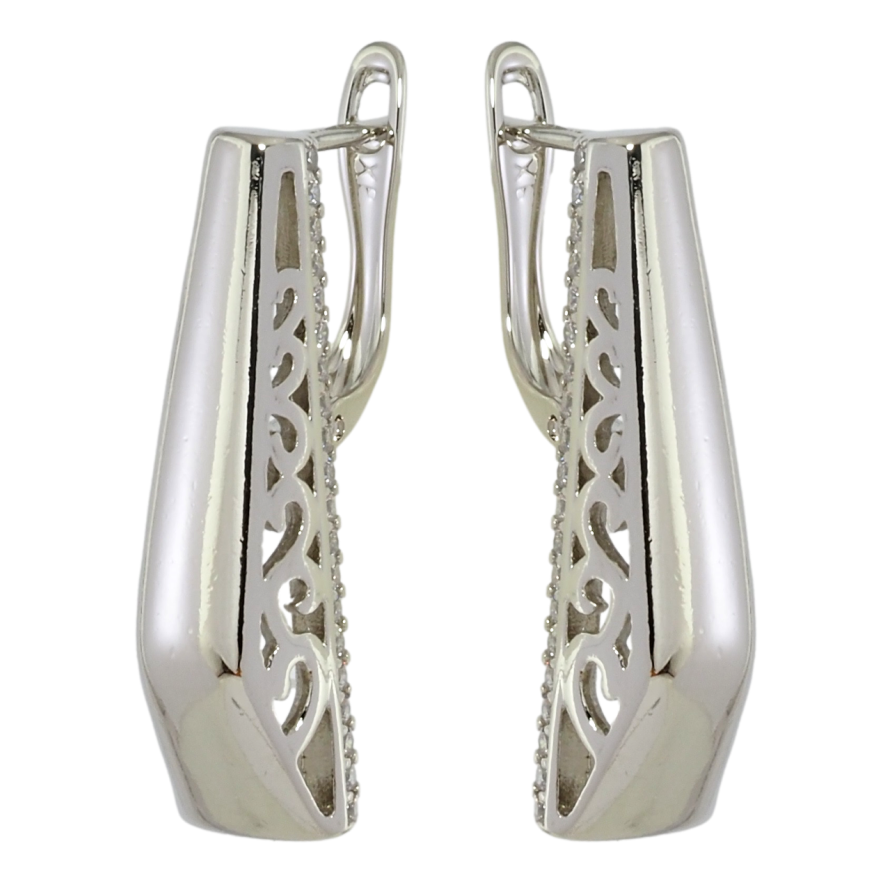 Сережки Xuping Родій англійський замок Різьблений ажурний орнамент фото №1