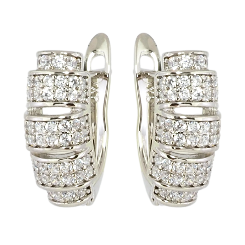 Сережки Xuping Родій англійський замок Інкрустація цирконієм фото №8