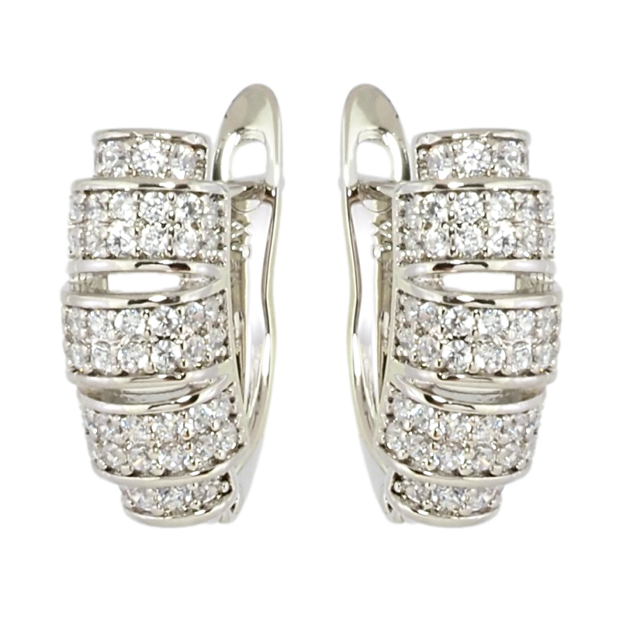 Сережки Xuping Родій англійський замок Інкрустація цирконієм фото №1