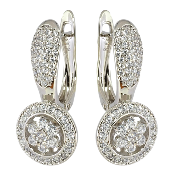 Сережки Xuping Родій англійський замок Візерунок з інкрустацією цирконієм фото №17