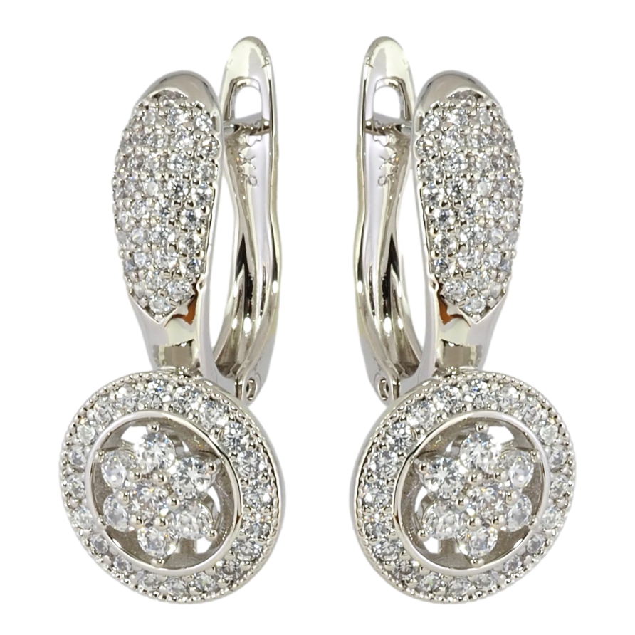 Сережки Xuping Родій англійський замок Візерунок з інкрустацією цирконієм фото №1