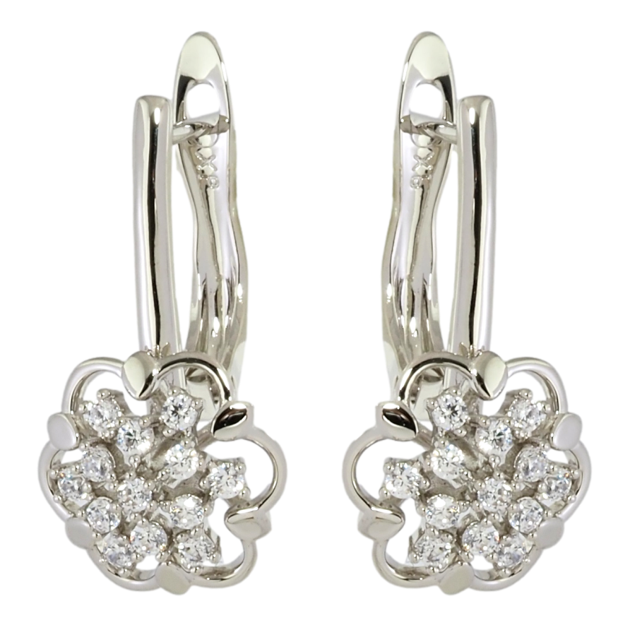 Сережки Xuping Родій англійський замок Квіточки з цирконієм фото №1