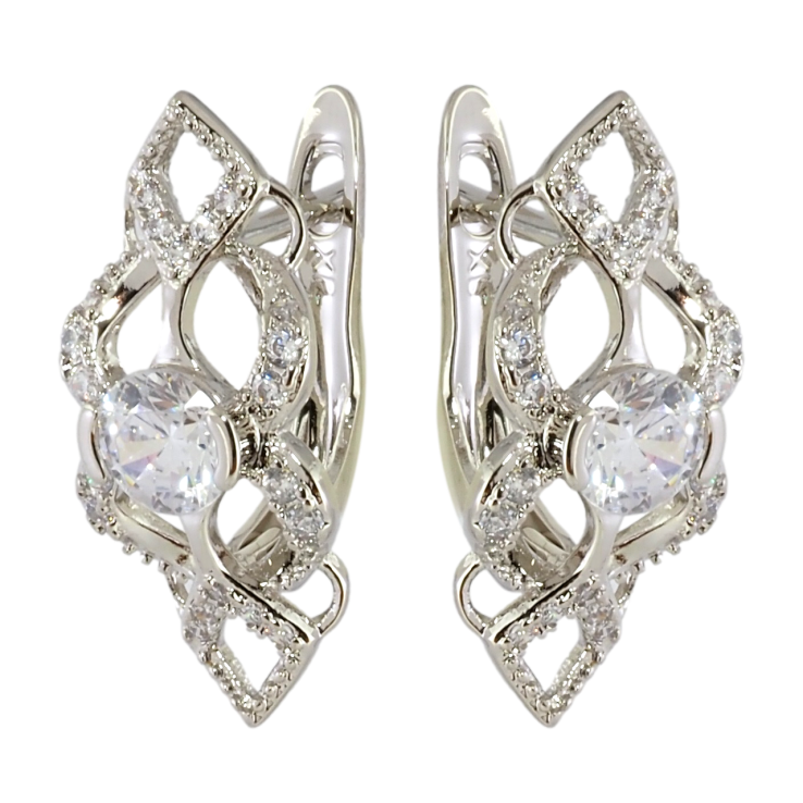 Сережки Xuping Родій англійський замок Декоративний візерунок з цирконієм фото №11