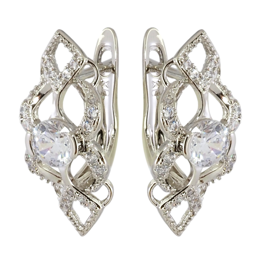 Сережки Xuping Родій англійський замок Декоративний візерунок з цирконієм фото №1