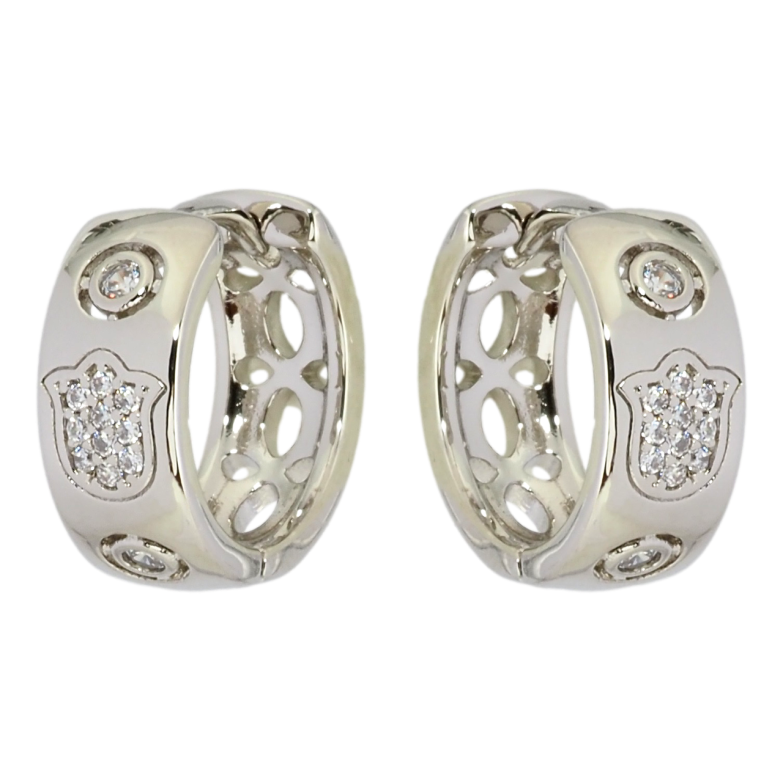 Серьги Xuping Родий колечки Узор с цирконием фото №2