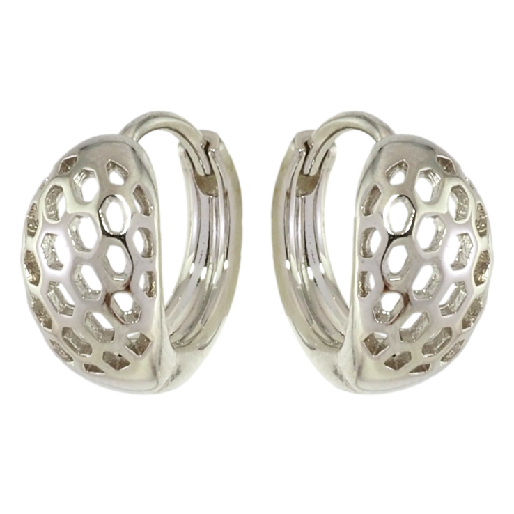 Серьги Xuping Родий колечки Резной узор соты фото №25