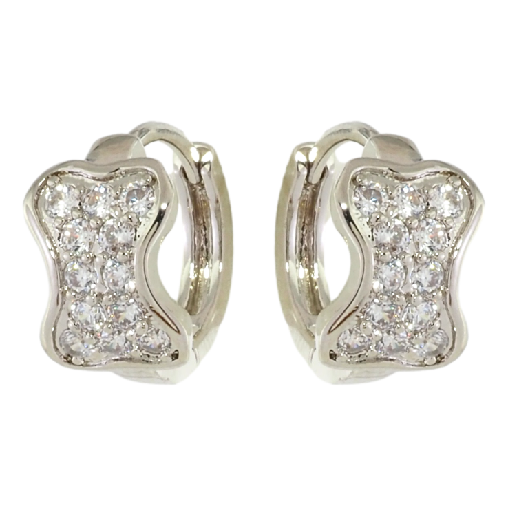 Серьги Xuping Родий колечки Инкрустация цирконием фото №8