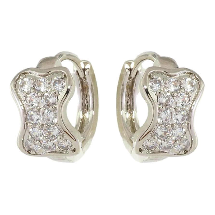 Серьги Xuping Родий колечки Инкрустация цирконием фото №1