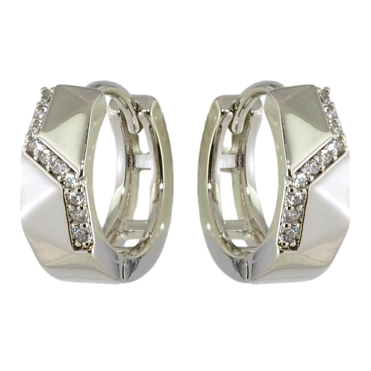 Серьги Xuping Родий колечки Узор с цирконием фото №17