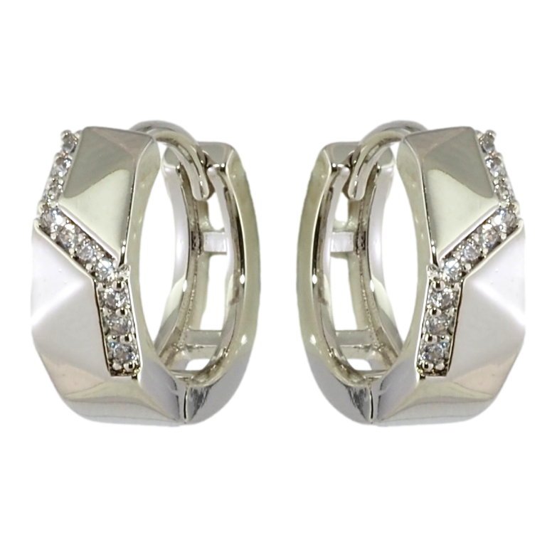 Серьги Xuping Родий колечки Узор с цирконием фото №2