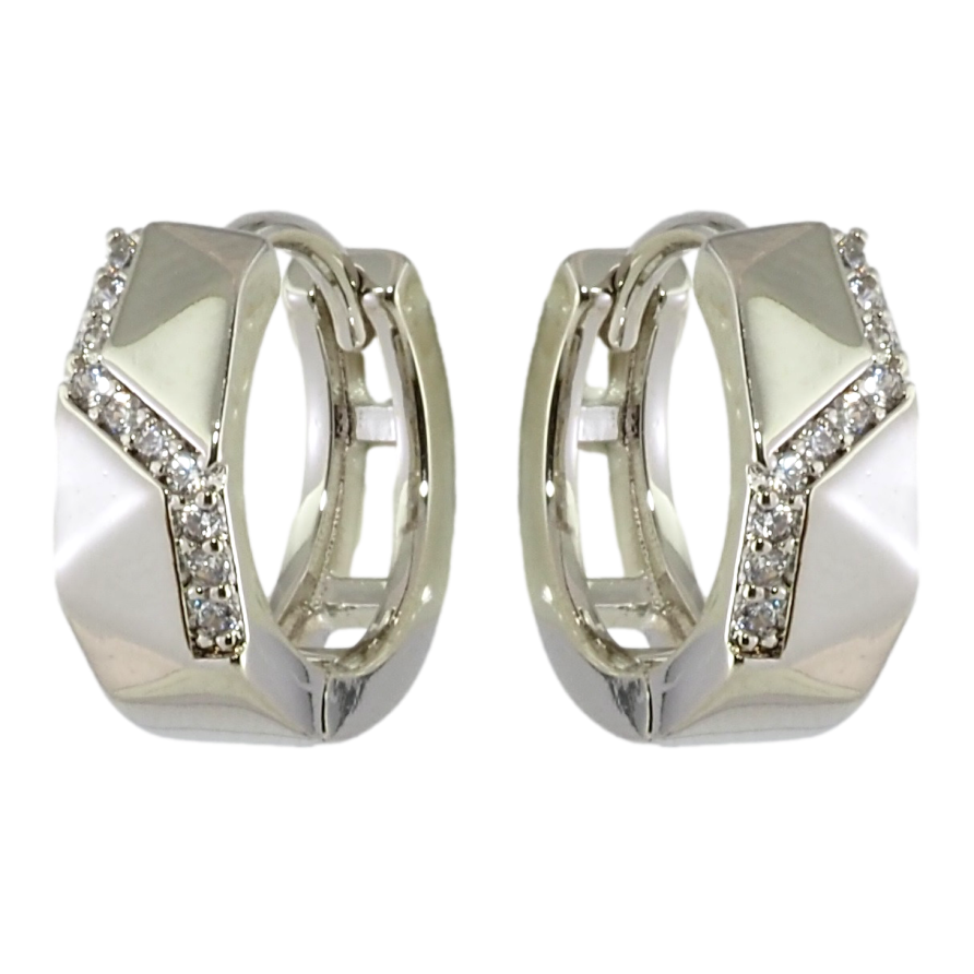 Серьги Xuping Родий колечки Узор с цирконием фото №1