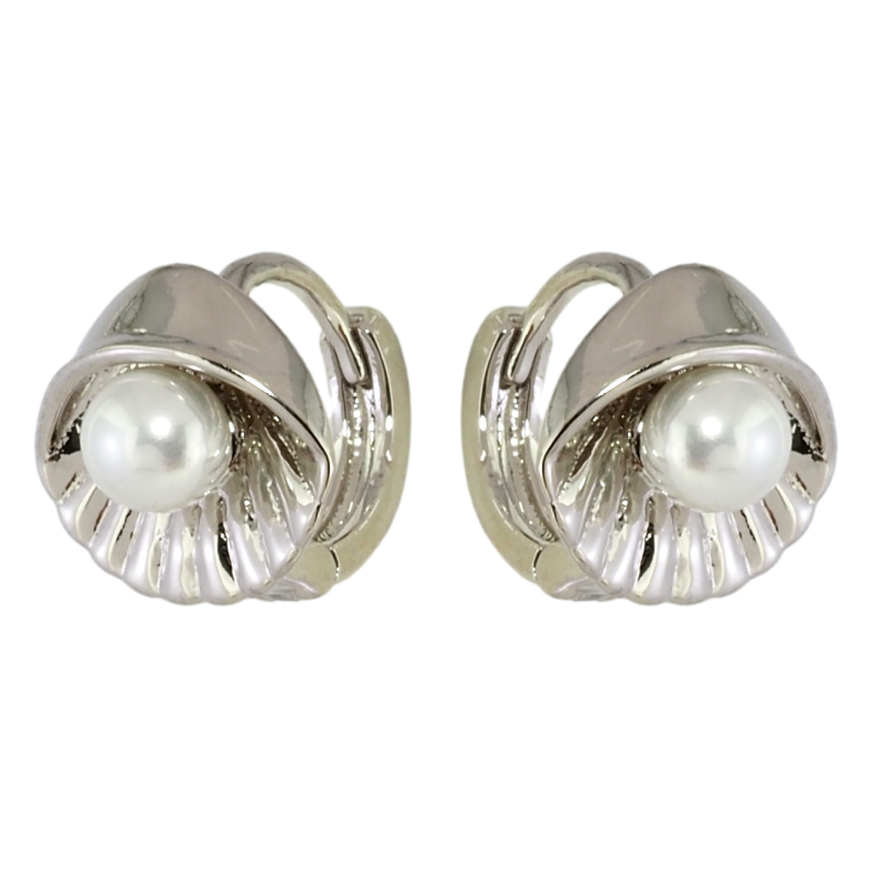 Сережки Xuping Родій колечка Черепашки з перлинами фото №5