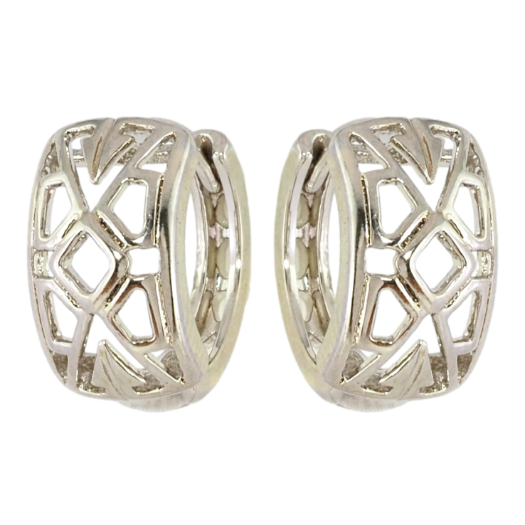 Серьги Xuping Родий колечки Резной узор фото №2
