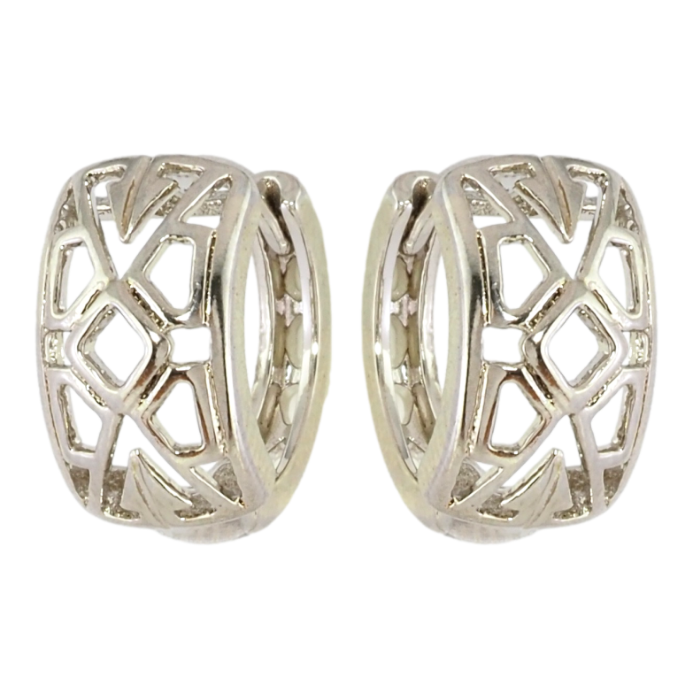 Серьги Xuping Родий колечки Резной узор фото №1