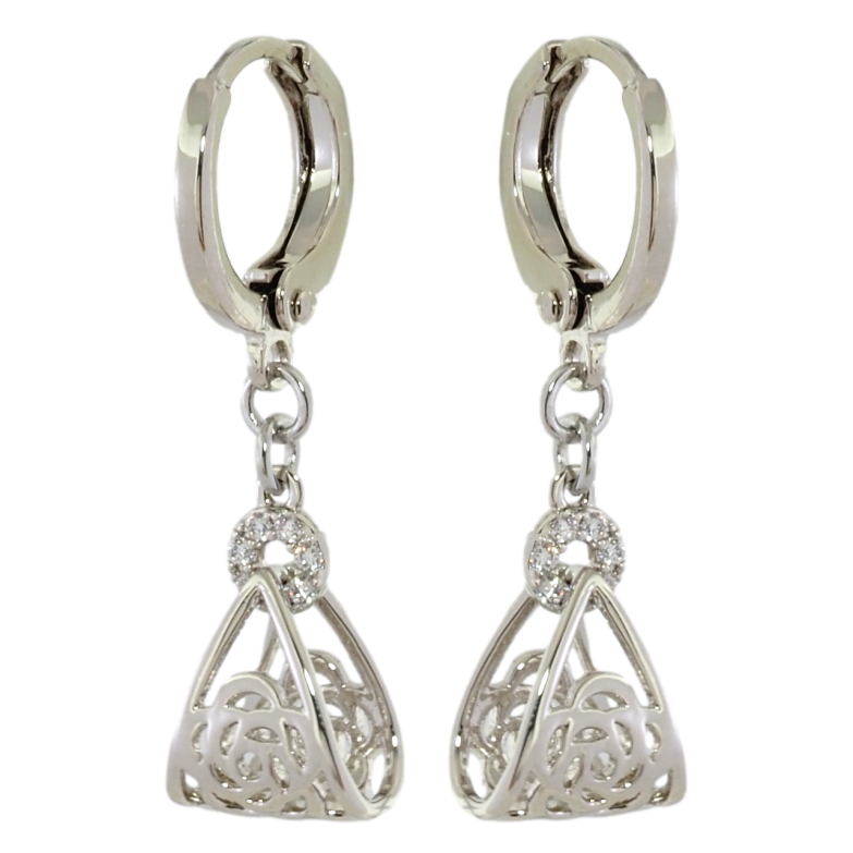 Серьги Xuping Родий подвески на колечках Декоративные подвески с цветочным узором фото №1