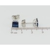 Сережки Xuping Родій пусети Сині фіаніти 6х6мм фото №2