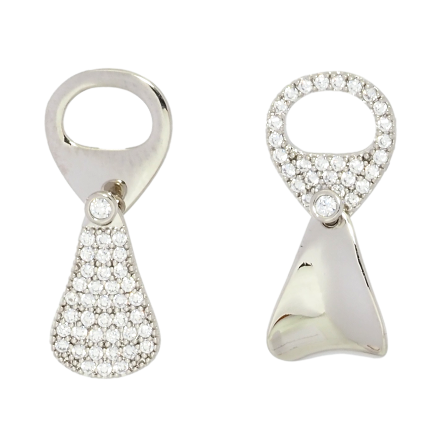 Серьги Xuping Родий пусеты Ассиметричные подвески с цирконием фото №1 Серьги Xuping Родий пусеты Ассиметричные подвески с цирконием фото №1