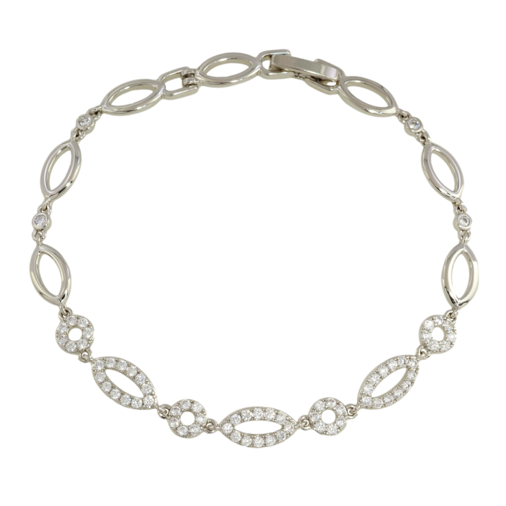 Браслет Xuping Родий Овальные звенья с цирконием размер 18.5см х 5-6мм фото №18