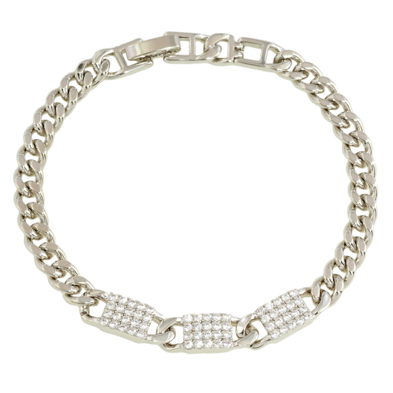 Браслет Xuping Родій Ціпочка з декоративною вставкою розмір 18.5см х 5мм фото №10