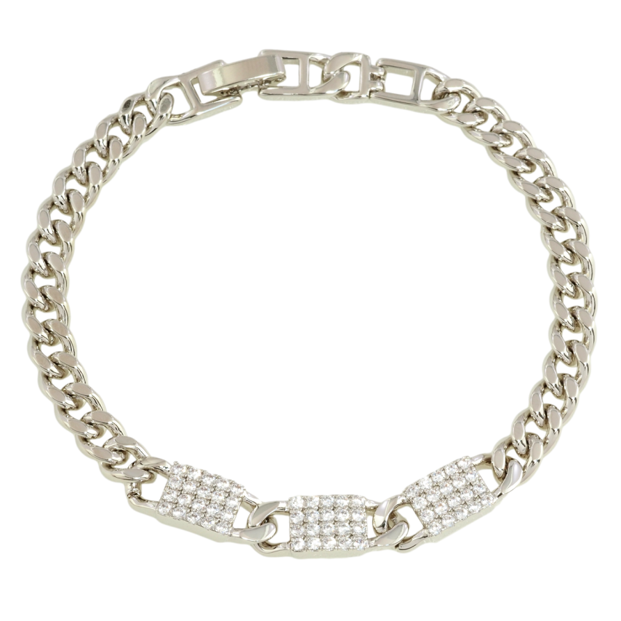 Браслет Xuping Родій Ціпочка з декоративною вставкою розмір 18.5см х 5мм фото №1