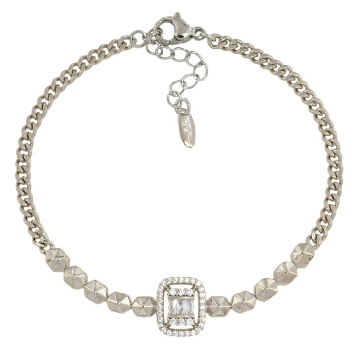 Браслет Xuping Родій Ланцюжок з декоративною вставкою розмір з дод. ланцюжком 17.5-21см х 3 мм фото №9