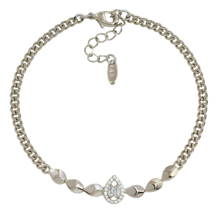 Браслет Xuping Родій Ланцюжок з декоративною вставкою розмір з дод. ланцюжком 17.5-21см х 3 мм фото №8